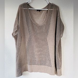 Tan/Beige Short-sleeved Knit Sweater